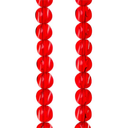 12 Pack: Ruby Cut Glass Round Beads, 10mm by Bead Landing™